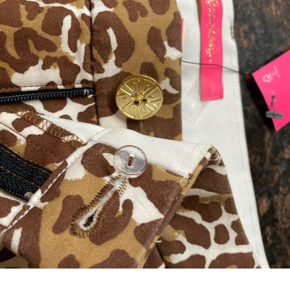 Lilly Pulitzer Kelly Pants Chocolate Onyx My Favorite Spot Leopard Brown…‎ - Picture 15 of 15